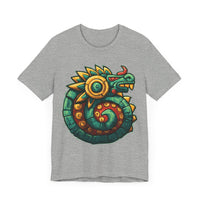 Colorful Quetzalcoatl Sun Serpent Glyph Style Unisex T-Shirt
