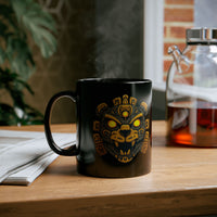 Mayan Jaguar Totem Tribal Style Black Mug