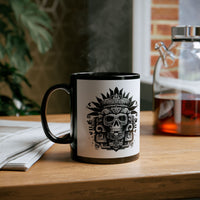 Ah Puch Death God Petroglyph Skull Black Mug