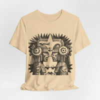 Mirrored Aztec Warriors in Glyph Style Unisex T-Shirt