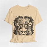 Mirrored Aztec Warriors in Glyph Style Unisex T-Shirt