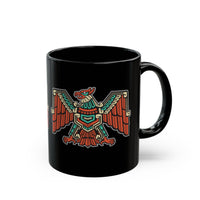 Aztec Solar Eagle Emblem Illustration Black Mug