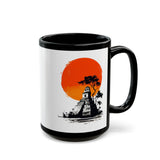 Tikal Sunset Temple Minimalist Art Black Mug