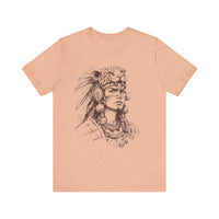 Aztec Warrior Woman Jaguar Spirit Sketch Unisex T-Shirt