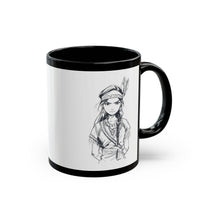 Inca Warrior Girl Bold Andean Spirit Design Black Mug