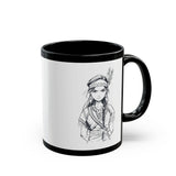 Inca Warrior Girl Bold Andean Spirit Design Black Mug