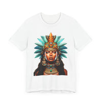 Aztec Royal Warrior Queen Portrait Illustration Unisex T-Shirt