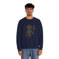 Warrior Shaman Tribal Glyph Gold Line Unisex Sweatshirt