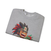 Chibi Aztec Warrior with Baby Quetzalcoatl Serpent Unisex Sweatshirt
