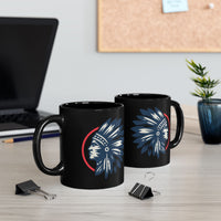 Tribal Visionary Chief Emblem Illustration Black Mug