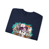 Aztec Floral Cow Skull on Turquoise Pattern Unisex Sweatshirt
