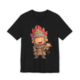 Chibi Maya Warrior and Sacred Monkey Unisex T-Shirt