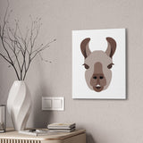 Llama Face Portrait Illustration Canvas