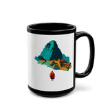 Machu Picchu Minimalist Sacred City Black Mug