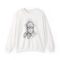 Inca Warrior Hand Drawn Tribal Portrait Unisex Sweatshirt