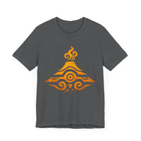 Tribal Volcano Spiral Smoke Glyph Style Unisex T-Shirt