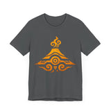 Tribal Volcano Spiral Smoke Glyph Style Unisex T-Shirt