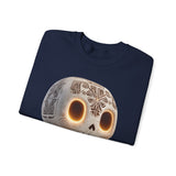 Glow-Eyed Aztec Skull Chibi Unisex Sweatshirt
