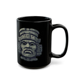 Mayan Sacred Head Stone Black Mug