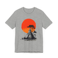 Tikal Sunset Temple Minimalist Art Unisex T-Shirt