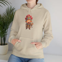 Chibi Maya Warrior and Sacred Monkey Unisex Hoodie