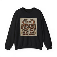 Twin Tribal Harmony Glyph Symmetrical Design Unisex Sweatshirt