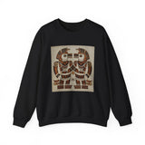 Twin Tribal Harmony Glyph Symmetrical Design Unisex Sweatshirt