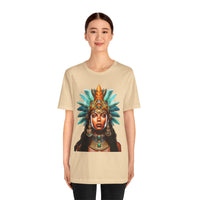 Aztec Royal Warrior Queen Portrait Illustration Unisex T-Shirt