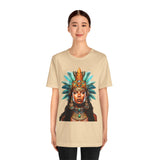 Aztec Royal Warrior Queen Portrait Illustration Unisex T-Shirt