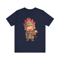 Chibi Maya Warrior and Sacred Monkey Unisex T-Shirt