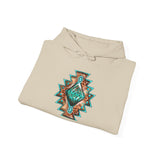 Turquoise Western Aztec Gem Illustration Unisex Hoodie