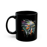 Urban Feather Headdress Graffiti Black Mug