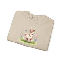 Baby Llama Inca Blossom Crown Unisex Sweatshirt
