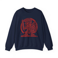 Pre-Hispanic Warrior Symbol Red Glyph Unisex Sweatshirt
