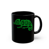Mesoamerican Chameleon Symbol Black Mug
