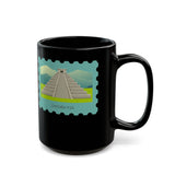 Stamp Chichén Itzá Mexico Black Mug