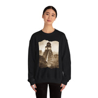 Vintage Tikal Jungle Temple Sepia Print Unisex Sweatshirt