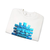 Tlaloc Rain God Blue Mask Glyph Style Unisex Sweatshirt