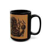 Tribal Spirit Glyph Symbol Illustration Black Mug