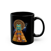 Celestial Aztec Ritual Illustration Black Mug
