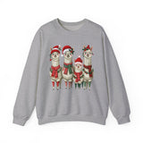 Inca Christmas Llama Family from the Andes Unisex Sweatshirt