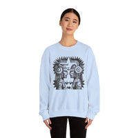 Mirrored Aztec Warriors in Glyph Style Unisex Sweatshirt