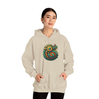 Colorful Quetzalcoatl Sun Serpent Glyph Style Unisex Hoodie