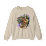 Aztec Quetzalcoatl Priestess Under Moon Unisex Sweatshirt