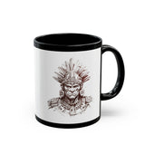Maya Warrior Ink Portrait Black Mug