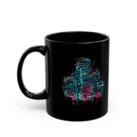 Maya Pyramid Graffiti Vibes Black Mug