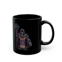 Cyber Temple Techno Priest Pixel Art Black Mug