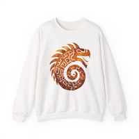 Spiral Quetzalcoatl Feathered Serpent Glyph Style Unisex Sweatshirt