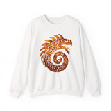 Spiral Quetzalcoatl Feathered Serpent Glyph Style Unisex Sweatshirt