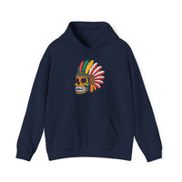 Aztec Feathered Skull Fiesta Illustration Unisex Hoodie